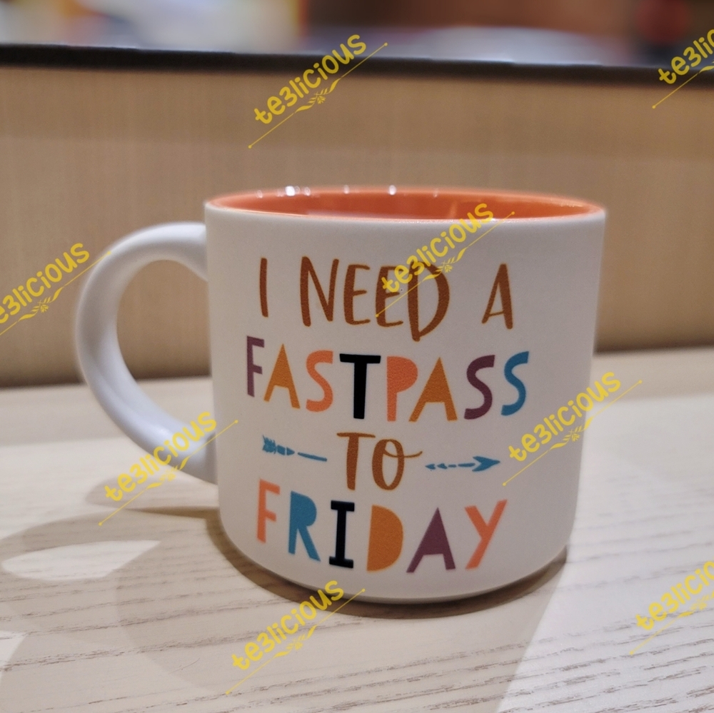 DISNEY PARKS I NEED A FAST PASS TO FRIDAY MUG - Picture 1 of 5